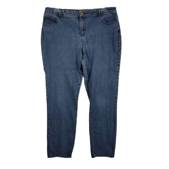 Coldwater Creek Denim - Coldwater Creek Women's 18 High Waist Tapered Stretch Denim Jeans 38x30 Natural